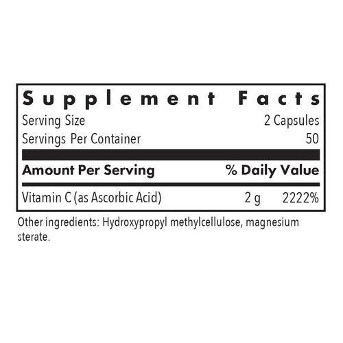 Allergy Research Group Pure Vitamin C 2g 100ct
