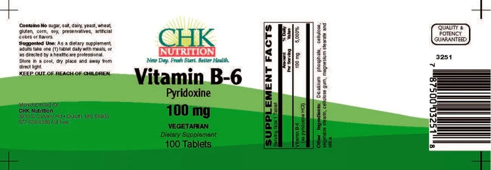 B-6 100mg 100ct