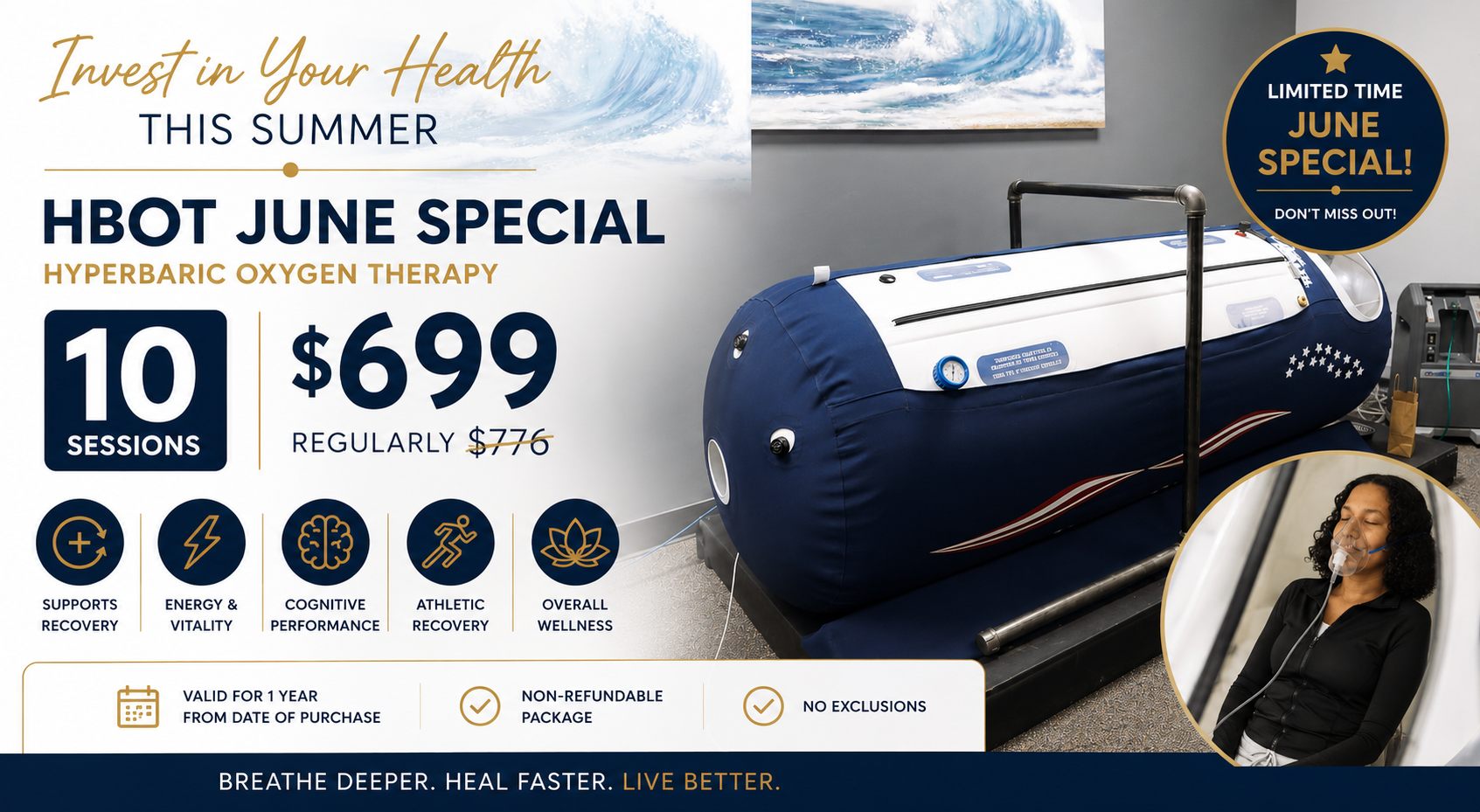 HBOT June Special – 10 Sessions