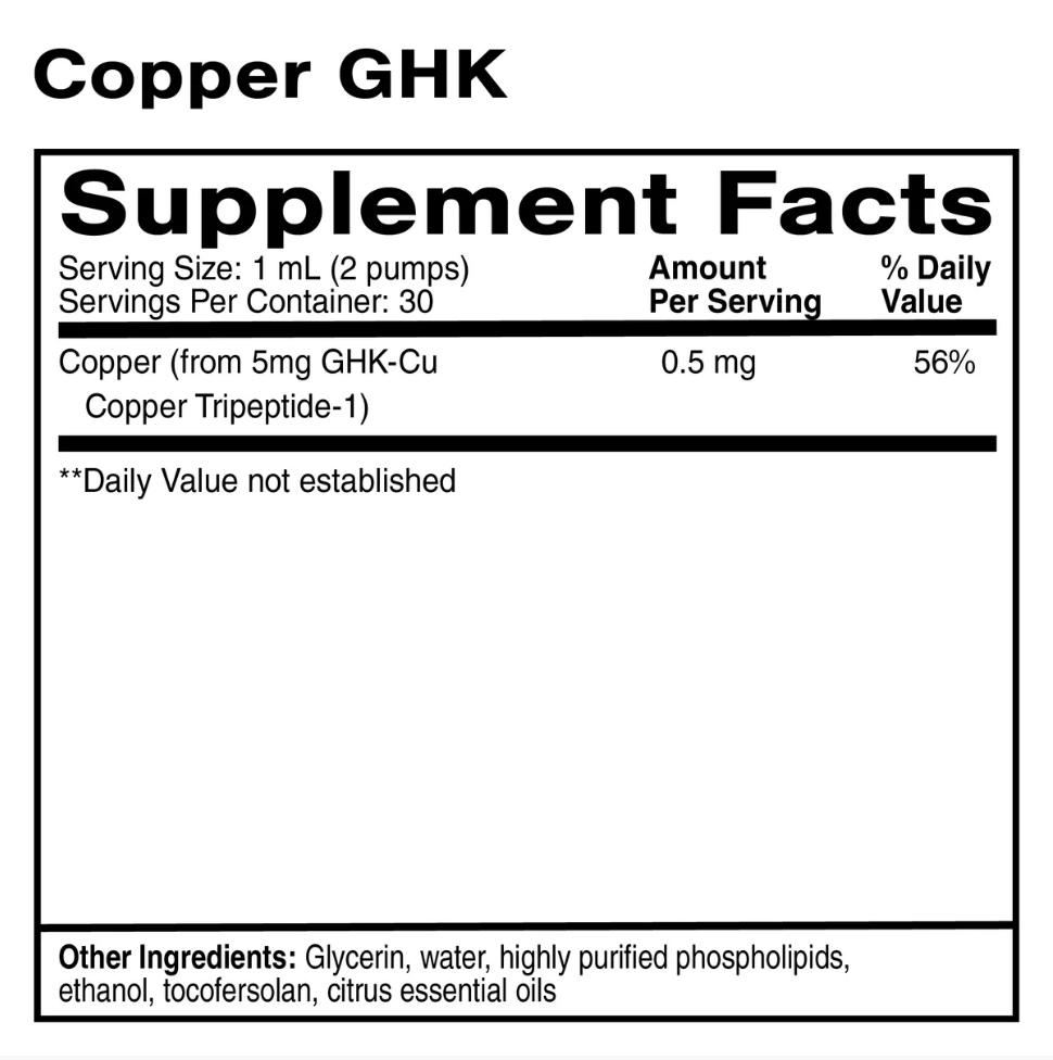 Liposomal Copper GHK (Oral)
