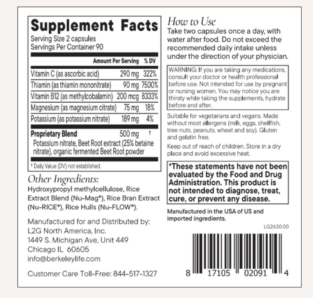Nitric Oxide Foundation – 60 Capsules