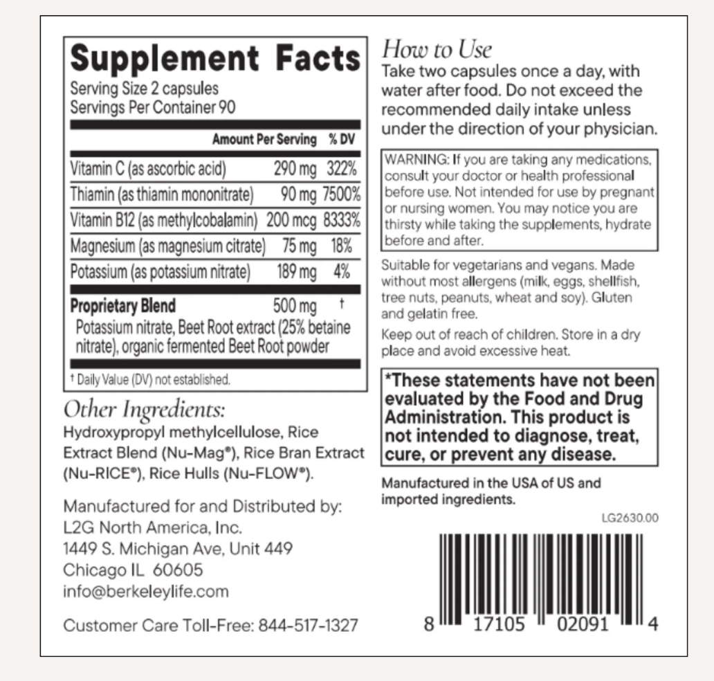 Nitric Oxide Foundation – 60 Capsules