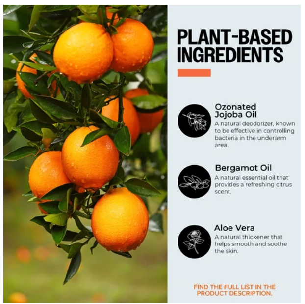 Jojoba Oil Deodorant - Orange and Bergamot
